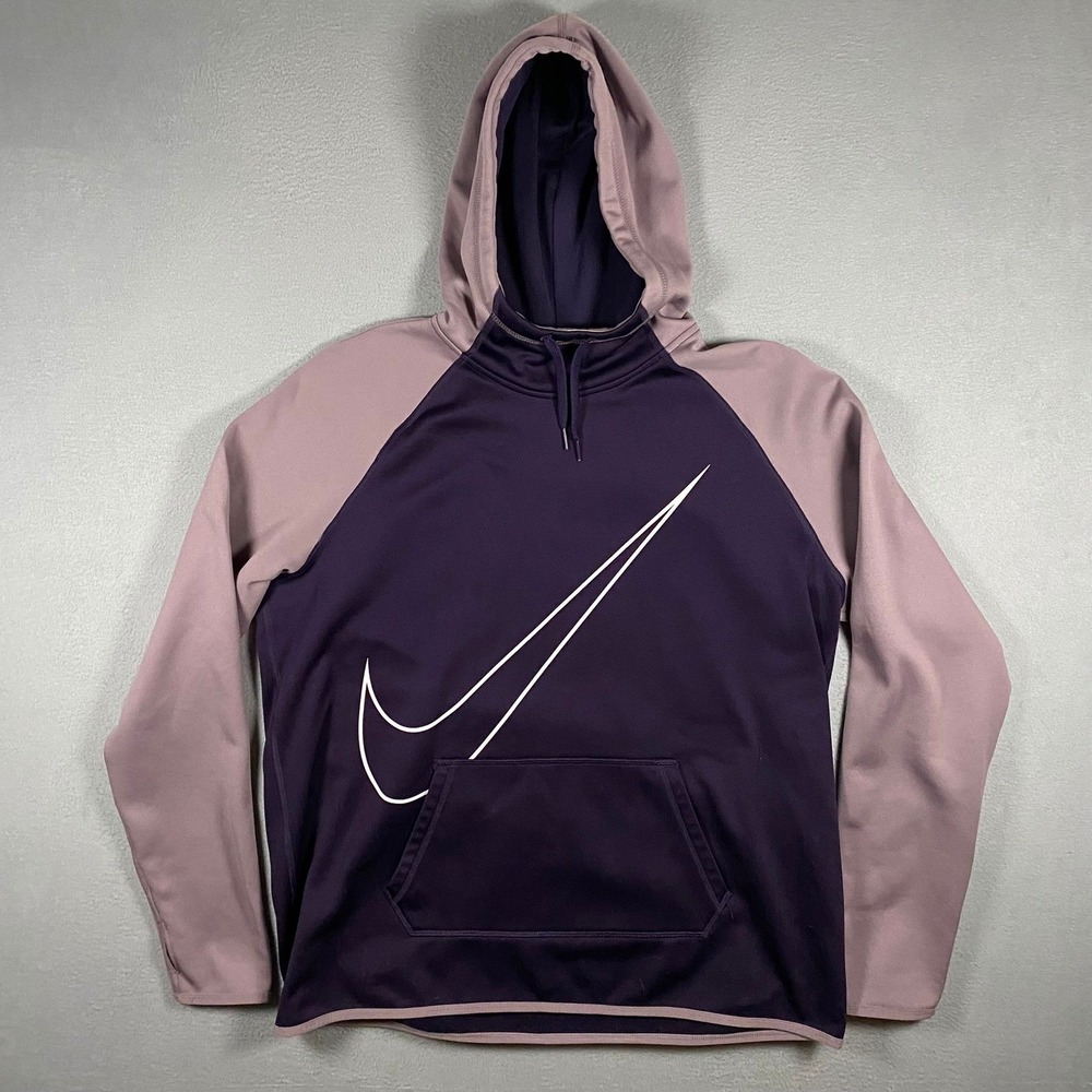 Nike Hoodie Womens XL Purple Dri-FIT Fleece Swoosh Pullover 803451-524